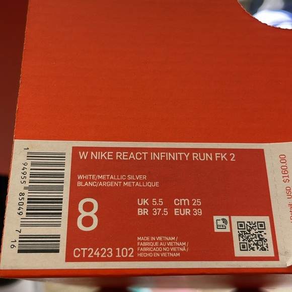 New W Nike React Infinity Run FK 2.  Bling Rhinestone Nike Women’s Shoes size 8 - Picture 8 of 8